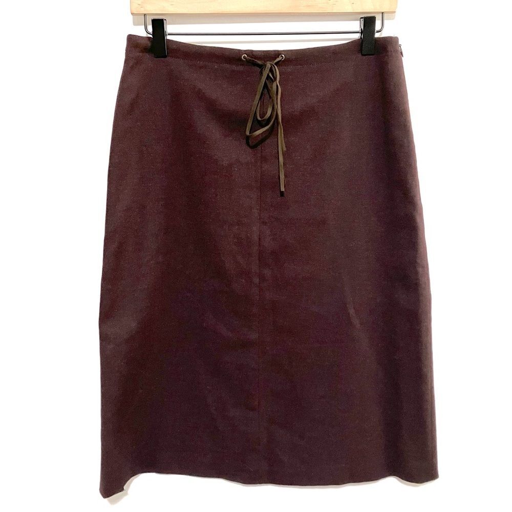 Banana Republic Pencil Skirt Women Size 4 Wool Brown Stretch